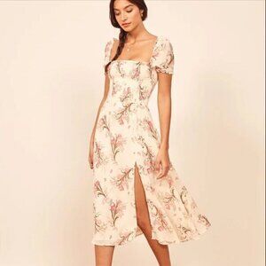 NWT Reformation | Inka Smocked Floral Midi Dress in Leila - Size XS